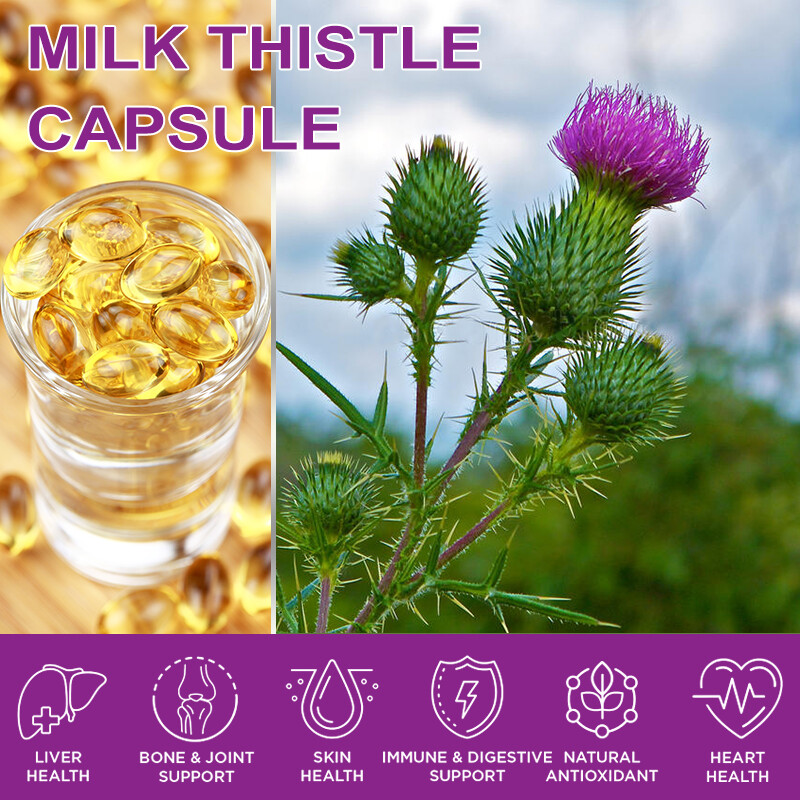 Milk Thistle Extract 1000mg Antioxidant Anti-Inflammatory 120/240/480 Softgels gallery