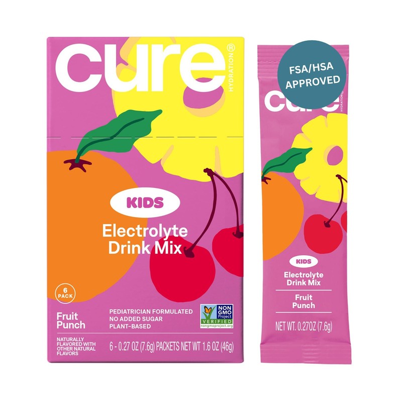 Cure Hydration Kids Electrolyte Drink Mix Fruit Punch 9/2026