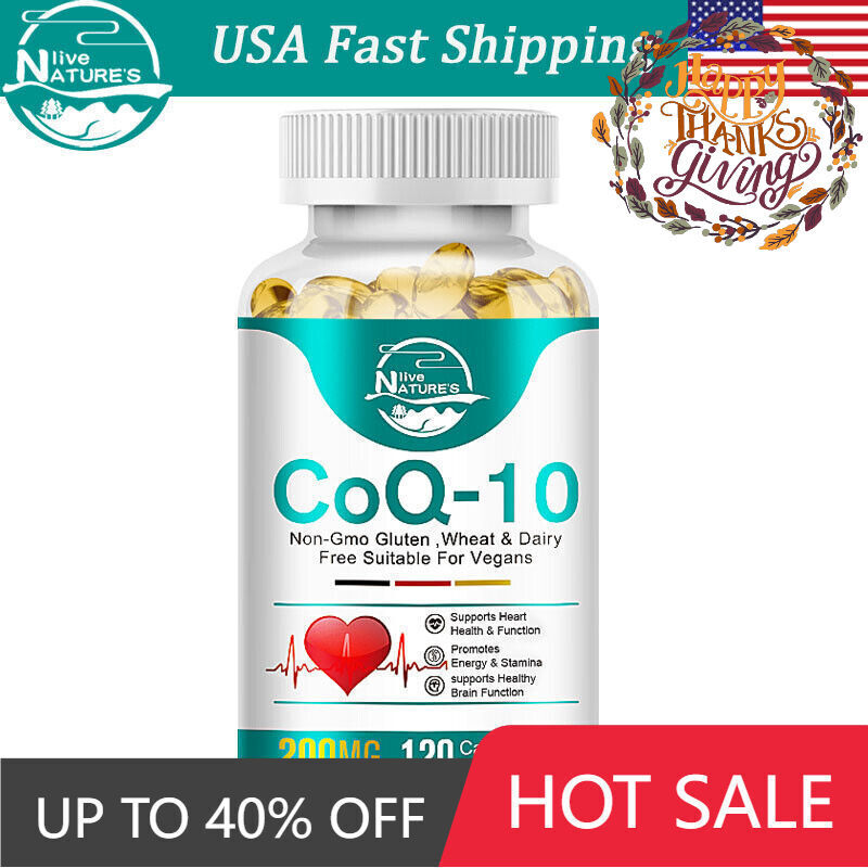 CoQ10 200mg 120 capsules Q10 C0q 10 Coenzyme Cardiovascular Heart Health Energy