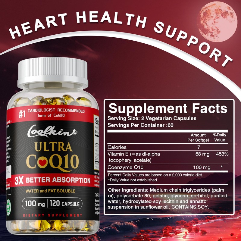 Ultra CoQ10 100mg - Cardiovascular Heart Health,Extra Strength Absorption gallery