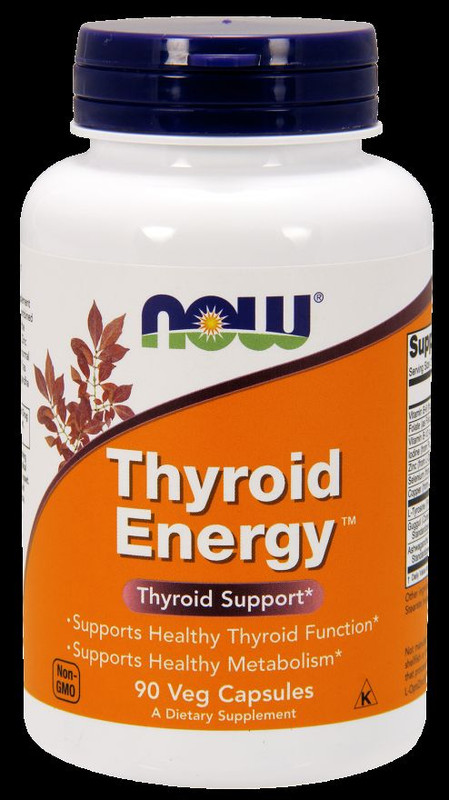 NOW Foods Thyroid Energy 90 Caps Iodine Tyrosine Ashwagandha Zinc 03/2025