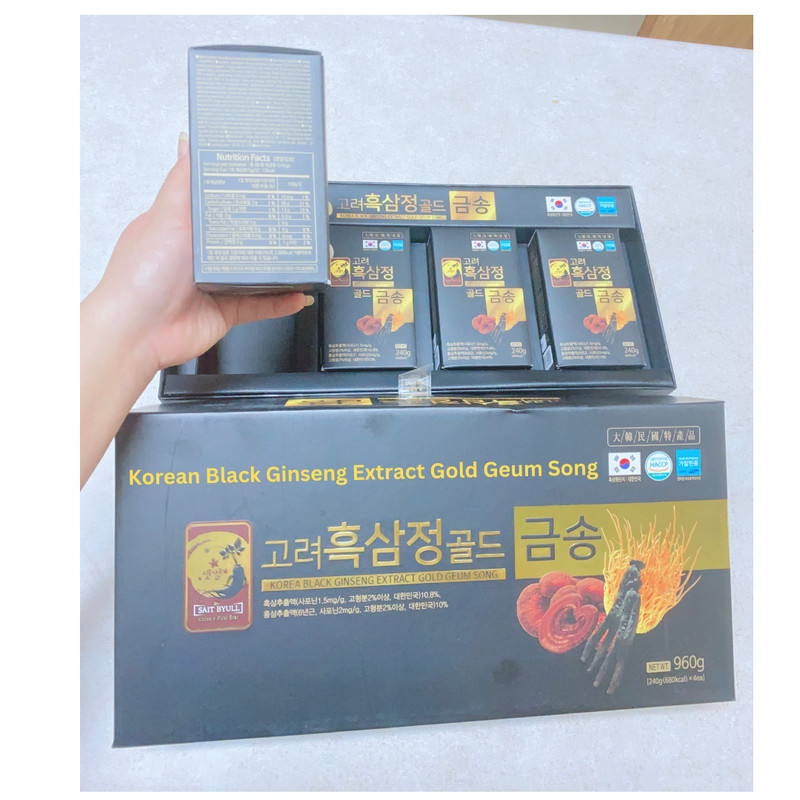 4 Bottles Korean 6 year Black Ginseng Extract Gold Geum Song 240g Exp 2027