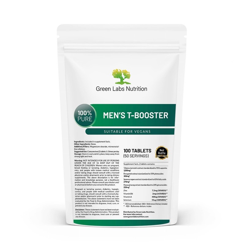 Men’s T-Booster | Vegan | Tribulus, Saw Palmetto, Maca, Ginseng, Zinc, Fenugreek
