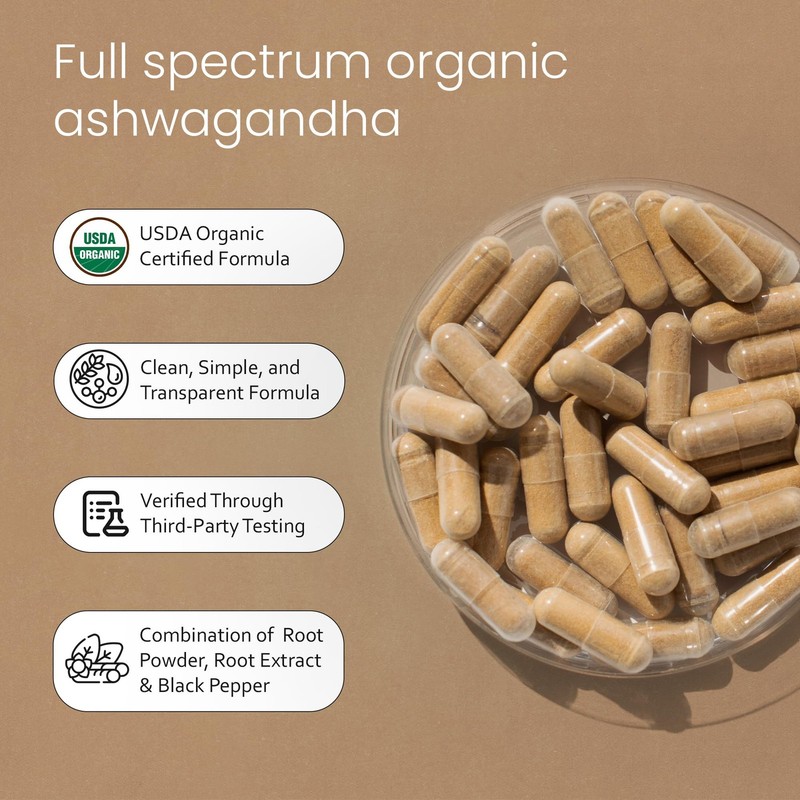 NaturaLife Labs Organic Ashwagandha 2100 mg per Serving – Full Spectrum Root ... gallery