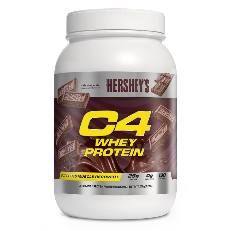 C4 Whey Protein Powder, Hershey’s Chocolate 25g Protein, 0g Added Sugar, 130…