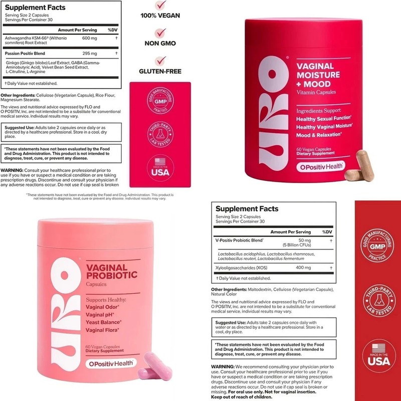 URO Health Bundle: Vaginal Moisture & Mood 60ct + Vaginal Probiotics 60ct gallery