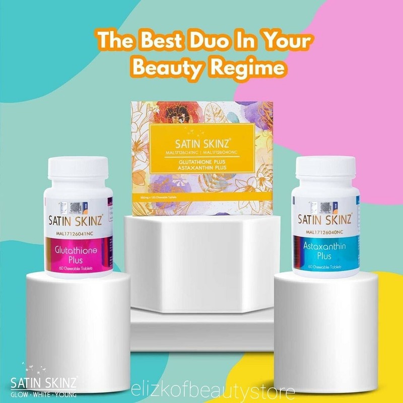 satin skinz glutathione pills, 2 in one pack Skin Whitening Supplement gallery