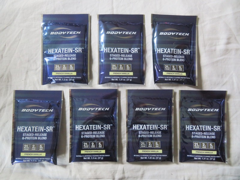 (7) Count Lot Bodytech Hexatein-SR 6-Protein Blend French Vanilla 1.31 Oz Each