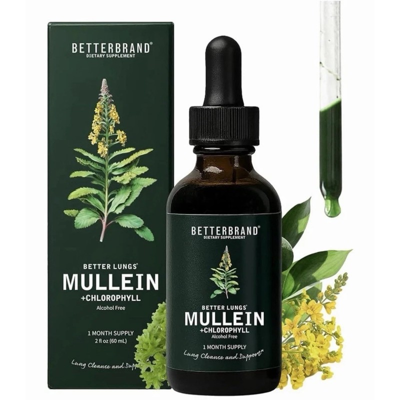 Betterbrand Better Lungs Mullein + Chlorophyll Liquid Extract 2oz 60ml