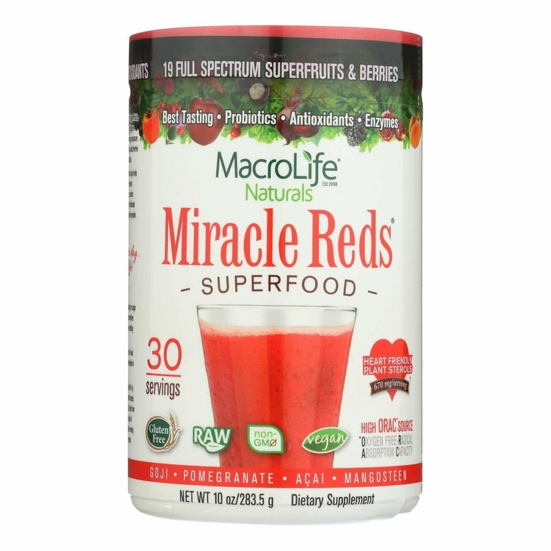 MacroLife Naturals Miracle Reds Superfood Dietary Supplement 32 Servings 10 oz