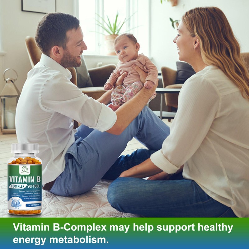 Vitamin B Complex 120 Capsules - All 8 B Vitamins for Energy,Metabolism & Stress gallery