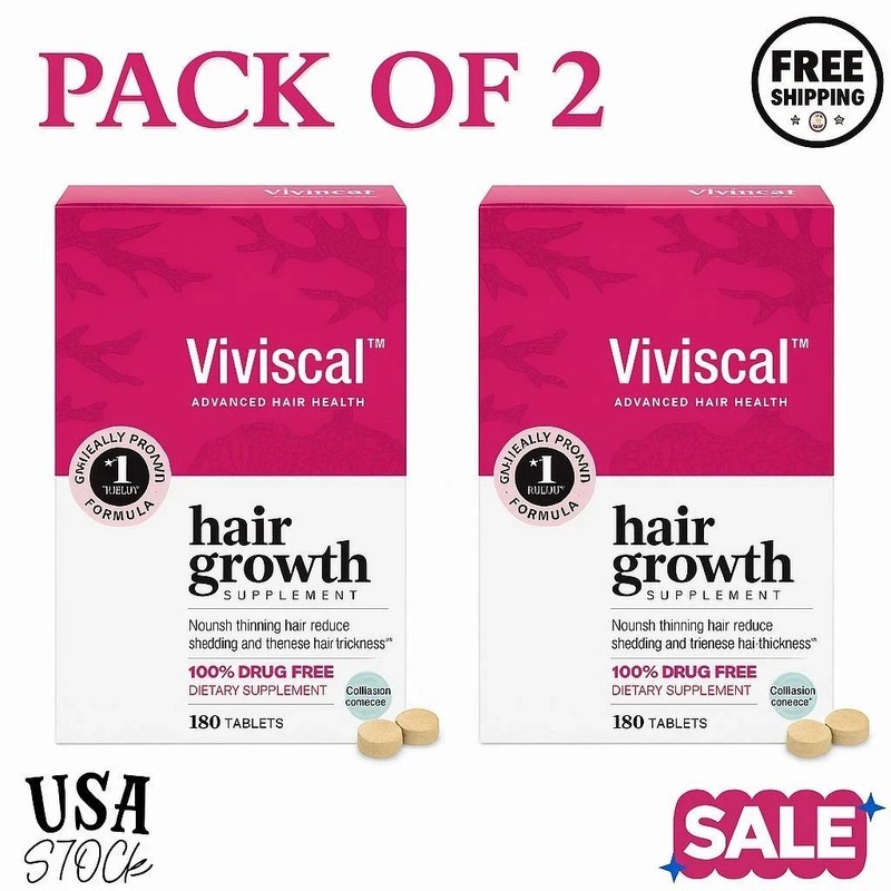 NEW Viviscal Women’s Hair Growth 180 Tablets – Pack of 2 (6-Month Supply)