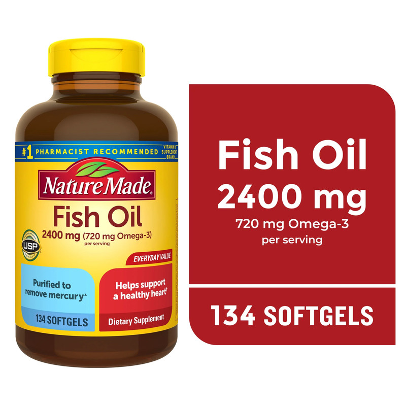 Fish Oil 2400Mg per Serving Omega 3 Softgels 134 Count gallery