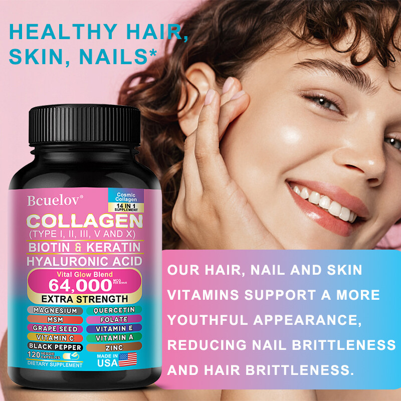 Multi Collagen Capsules Type I II III V X Biotin Keratin Hyaluronic Acid gallery