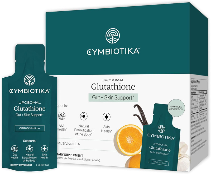 CYMBIOTIKA Liposomal Glutathione Supplement – PQQ, Coq10 1 Month Supply EXP:01/2