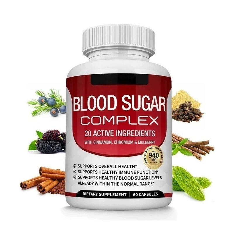 Blood Sugar Complex – 20 Active Ingredients with Cinnamon, Chromium & Mulberry