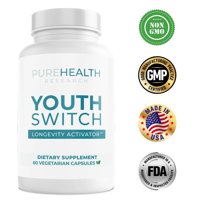 PureHealth Research Youth Switch -Anti-Aging,Cell Health,Nutritional Supplements