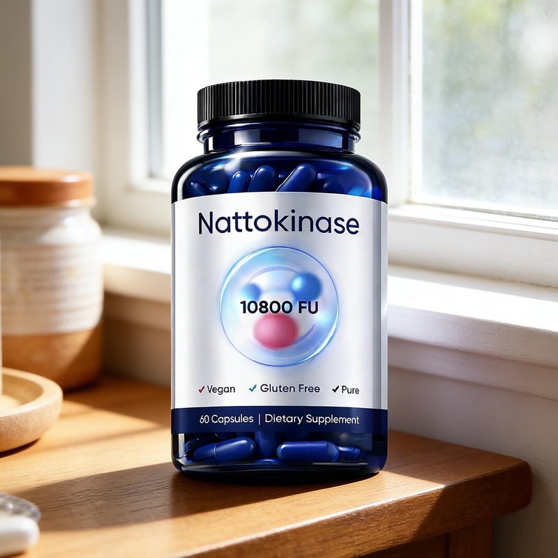 Nattokinase 10800 FU Organic Vegan Dietary Supplement 60 Capsules gallery