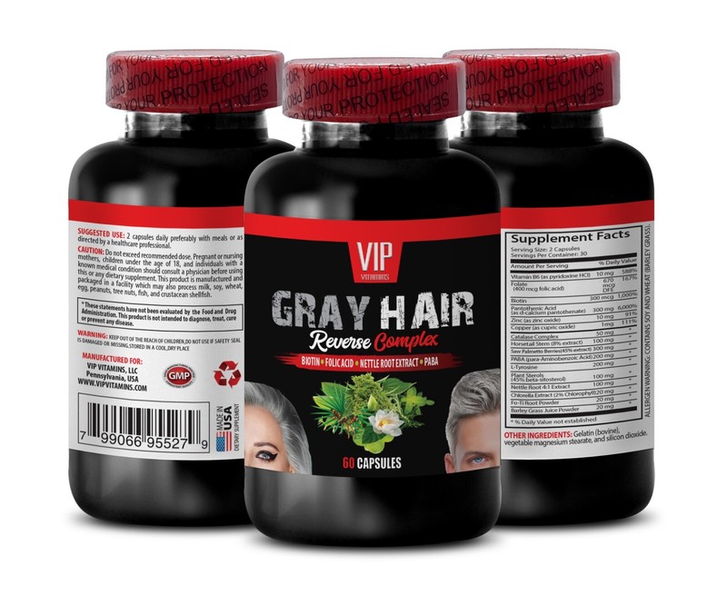 Zinc Rich Hair Color Restoration – GRAY HAIR REVERSE Complex – 1 B: 60 Caps