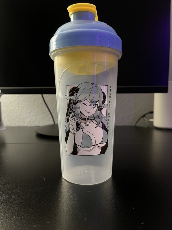 Jschaltt Gamersupps Bottle 20 fl oz Clear Blue Yellow Screw-on Lid Plastic