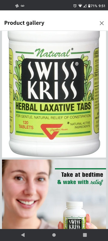 Swiss Kriss 8.5mg Herbal Laxative Tablets – 120 Count