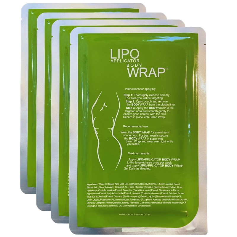 lipo applicator Ultimate Body Wrap with Guarana, Green 4 Count (Pack of 1)