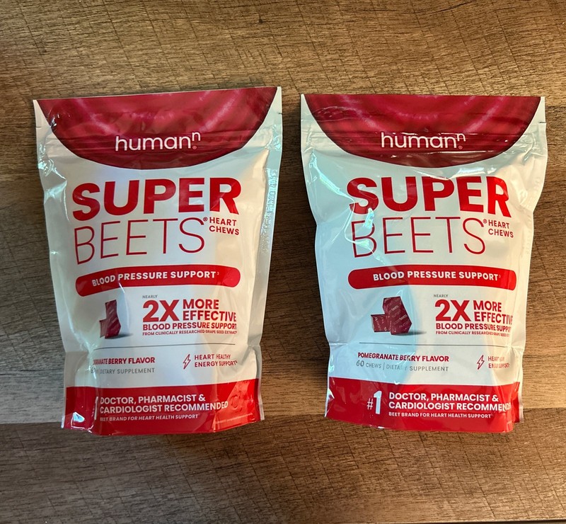 Human-N Super Beets Pomegranate Chews, 60 Count, Heart Chews. Best By 10/2025