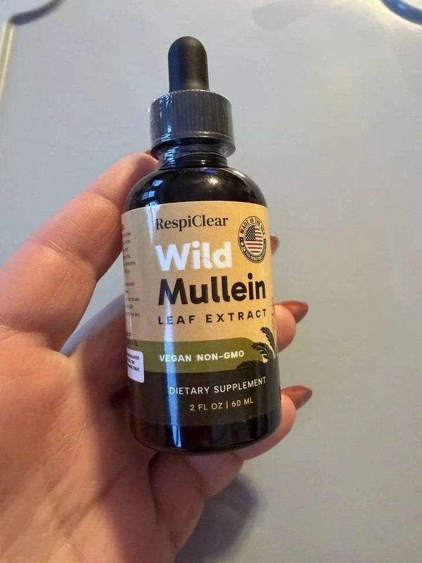 RespiClear Wild Mullein Leaf Extract Liquid Drops Vegan Non-GMO Lemon 2 fl oz gallery