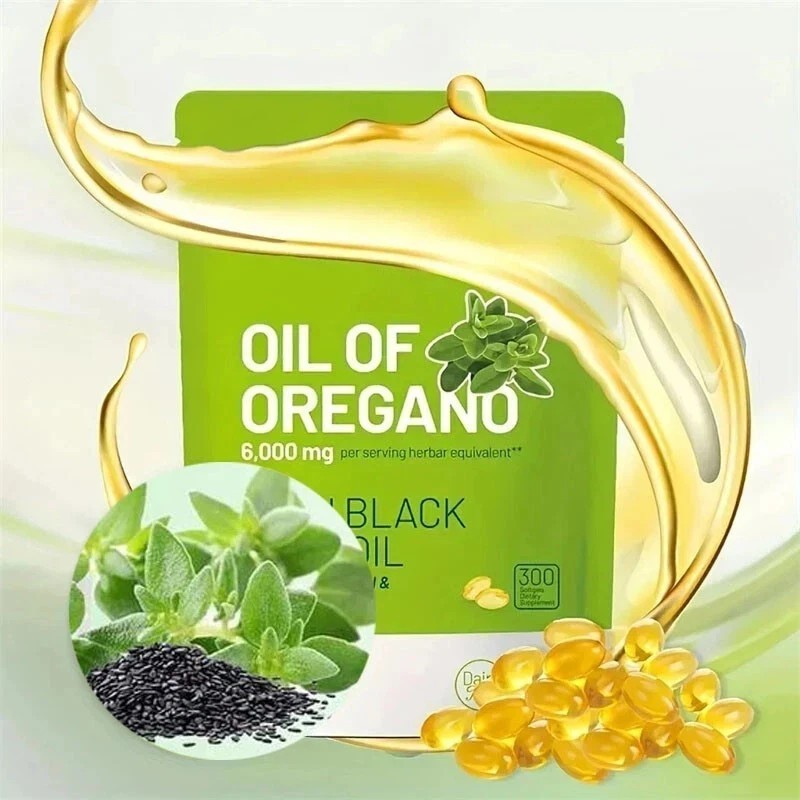 Oil of Oregano 300 Softgels with Black Seed Oil - 6000mg Oregano Oil NEW gallery