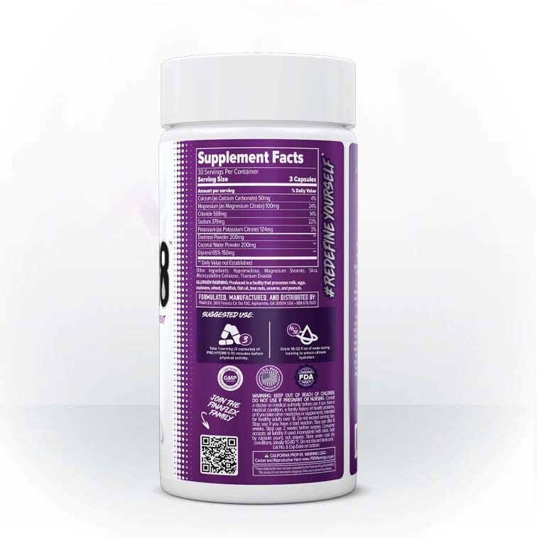 Finaflex PreHydr8, Pre-Hydration Supplement Electrolytes, Coconut Water, 30 srv gallery