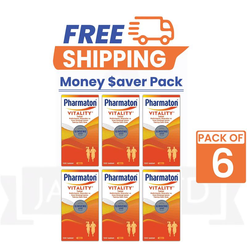 6 x Pharmaton Vitality Multivitamins & Minerals 100 Tablets – 6 PACK