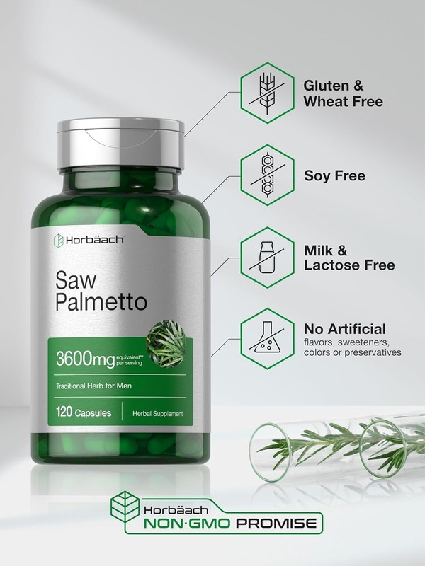 Saw Palmetto Extract 3600mg | 120 Capsules | Prostate Supplement | by Horbaach gallery