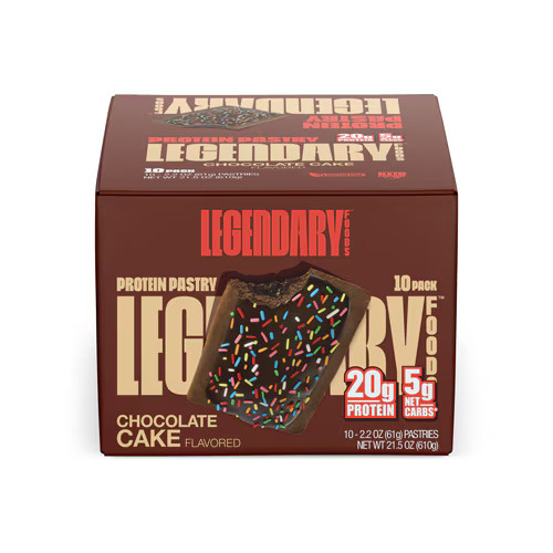 2 X Legendary Foods Cake Style Tasty Pastry Chocolate Cake -- 2.2 oz Each / Pac