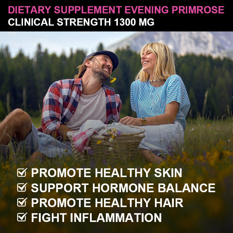 Evening Primrose Oil Capsules 1300MG with GLA -Anti-Aging,Whitening 60 Softgels gallery
