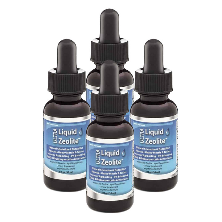 4-PAK Zeolite Drops Enhanced with DHQ Pure Zeolite Drops™ NANO SIZED + POTENT !