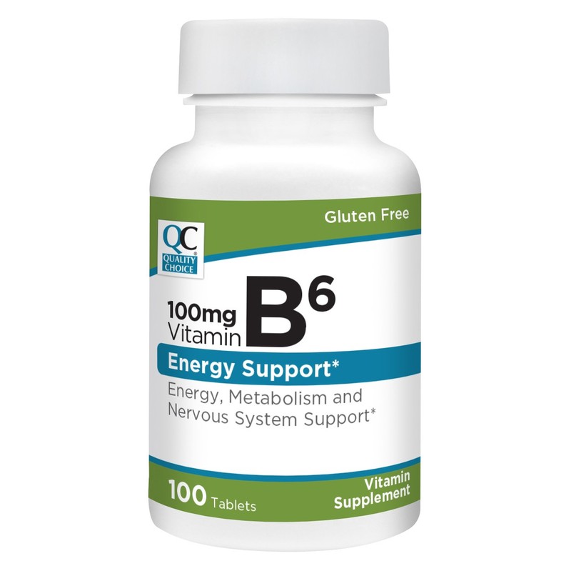 Quality Choice 100mg Vitamin B6 Energy Support Tablets, 100 Count – Pack of 1