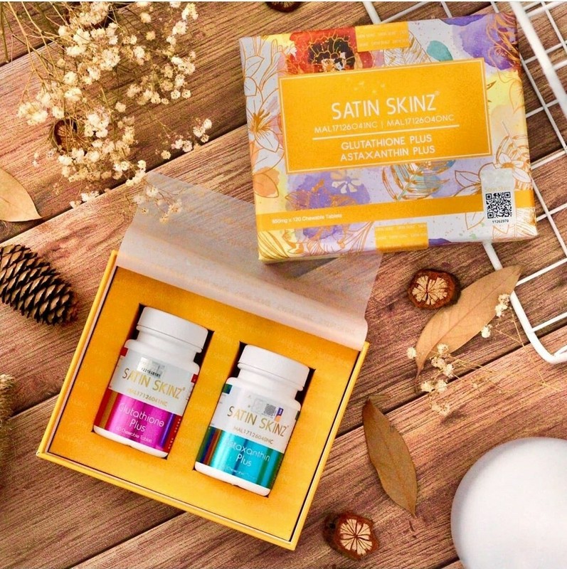 satin skinz glutathione pills, 2 in one pack Skin Whitening Supplement