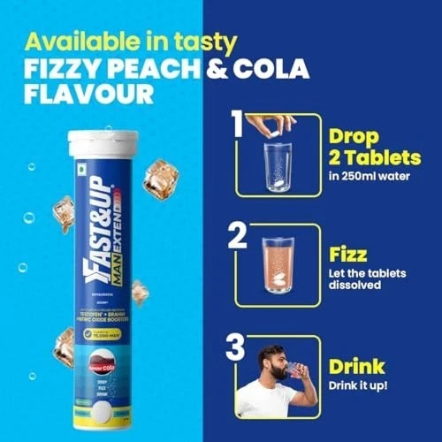 Fast&Up Man Extend Testofen Fenugreek Brahmi Cola 20 Effervescent Tabs Men Pack gallery