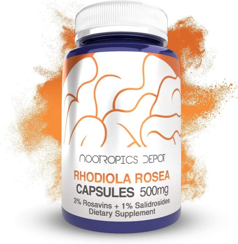 Nootropics Depot Rhodiola Rosea Capsules | 500mg | 3% Rosavins | 120 Count | A