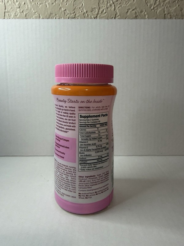 Nature's Bounty Hair, Skin & Nails Gummies Collagen & Biotin, Tropical Citrus 80 gallery
