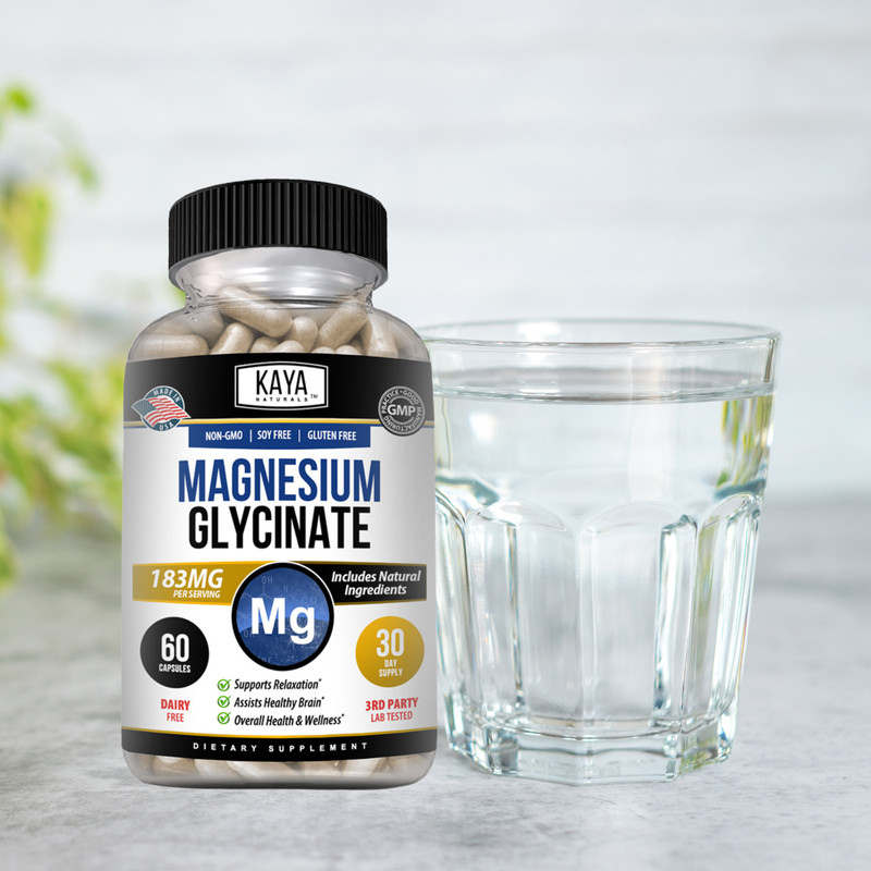 Magnesium Glycinate 183 MG Chelated RLS Improved Sleep, Stress & Anxiety Relief gallery