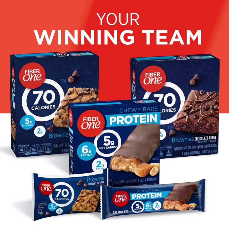 Fiber One 70 Calorie Brownies, Chocolate Fudge, Snack Bars, 18 Bars, 16 oz gallery