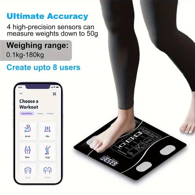 Digital body weight bathroom scale with step-on technology, 400 pounds gallery