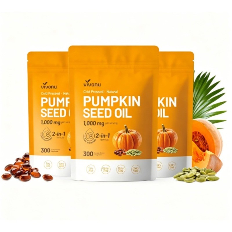 Pumpkin Seed Oil 1000mg Saw Palmetto 300 Softgels Non-GMO Cold Pressed 1 - 3Pack gallery
