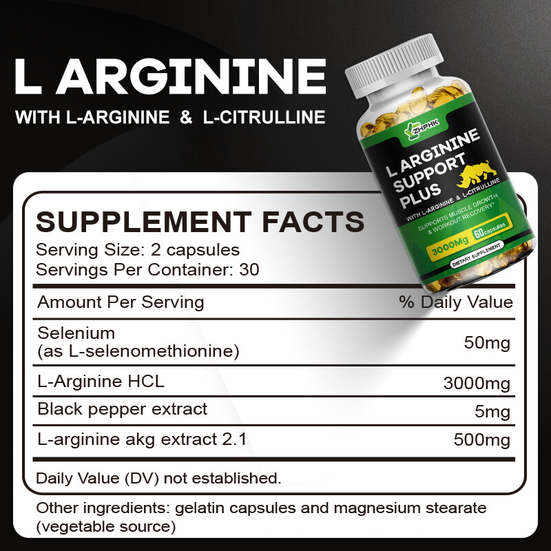 L-Arginine 60 Capsules 3000mg Nitric Oxide Muscle Strength EXTRA STRENGTH gallery