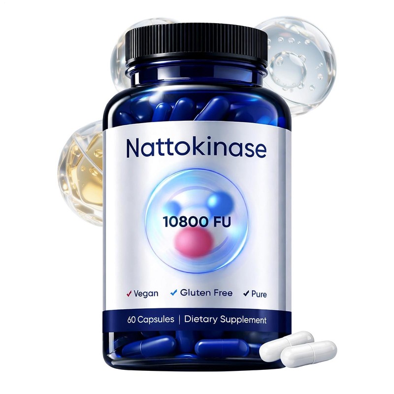 Nattokinase 10800 FU Organic Vegan Dietary Supplement 60 Capsules gallery
