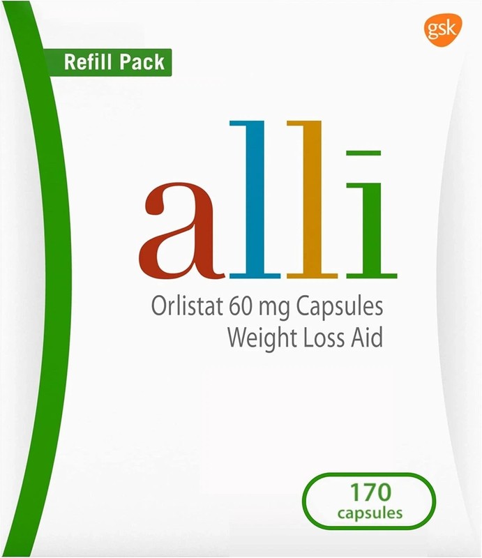 Weight Loss Diet Pills, Orlistat 60 mg Capsules 170 Count Refill Pack EXP 6/27