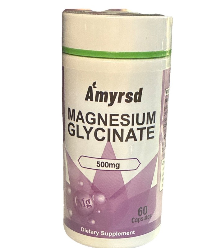 Ämyrsd Magnesium Glycinate 500 mg Mineral Supplement Capsules, 60 Count