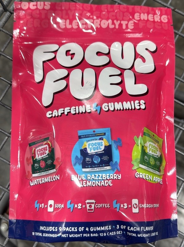 Focus Fuel Caffeine Gummies 50mg Variety 9x4 Vegan Gluten-Free Watermelon gallery