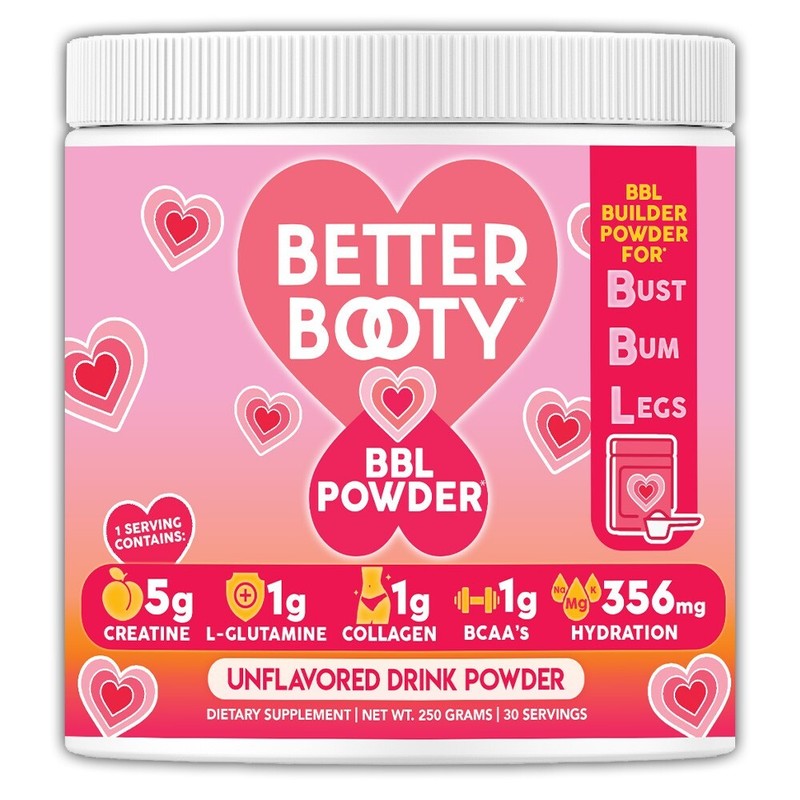 Better Booty BBL Powder Creatine for Women Glute Builder w Collagen BCAA’s Drink